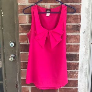 Hot pink sleeveless blouse